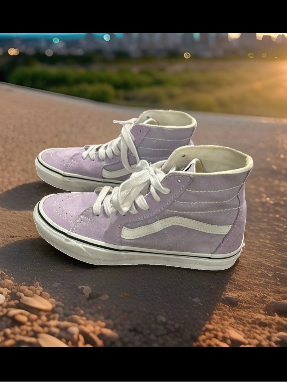 Unisex Vans Sk8-Hi Lavender b High Top Sneakers Men size 5 Women Size 6.5